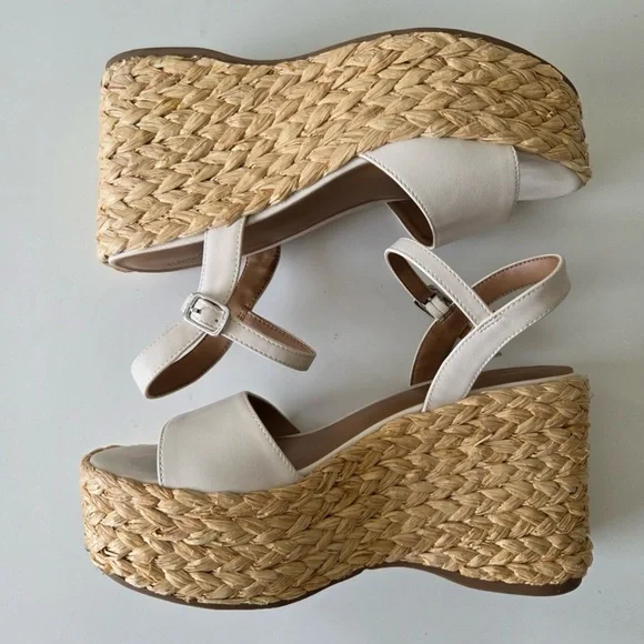 Chic Blush/Cream Espadrille Wedges, Size 8.5 Women’s NWT - Picture 5 of 8